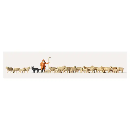 [ME0212583] Berger avec son chien et son troupeau de moutons Merten 0212583 - HO 1/87