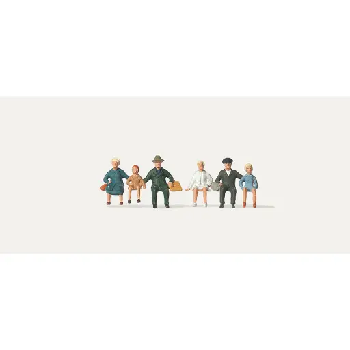 [ME0280865] Lot de 6 personnages assis Merten 0280865 en quai de gare - TT 1/120