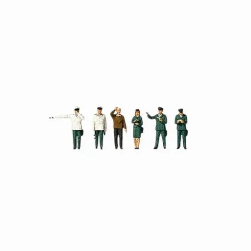 NOCH Figurines Police Commando Spécial 1:87 HO – 6 Policiers + Chien, Peintures Main, Scène Intervention Réaliste