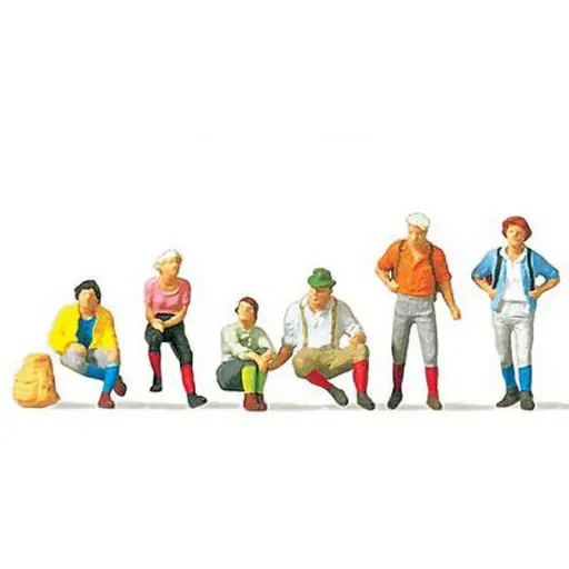 [ME0272544] Lot de 6 randonneurs, dont 4 assis et 2 debout Merten 0272544 - N 1/160