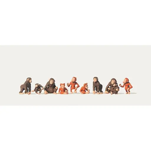 [ME0212549] Lot de 10 singes - Merten 0212549 - HO 1/87