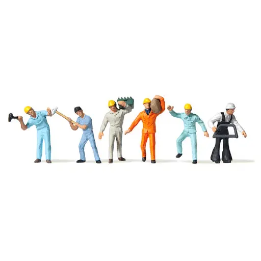 [ME0212577] Lot de 6 personnages "Sur le chantier" - Merten 0212577 - HO 1/87