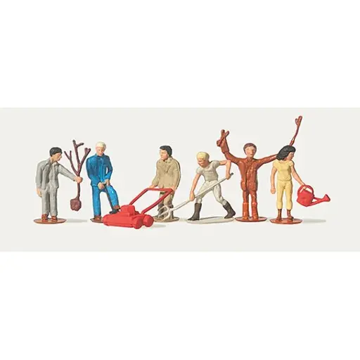 [ME0215015] Lot de 6 jardiniers - Merten 0215015 - HO 1/87