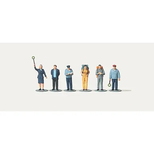 [ME0282530] Lot de 6 personnages : Personnel ferroviaire - Merten 0282530 - TT 1/120