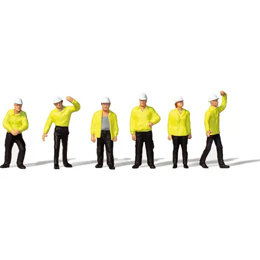 [ME0212588] Lot de 6 personnages ouvriers industriels - Merten 0212588 - HO 1/87