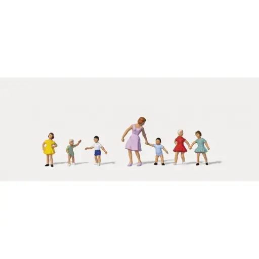 [ME0212591] Lot de 7 personnages au jardin d'enfants - Merten 0212591 - HO 1/87