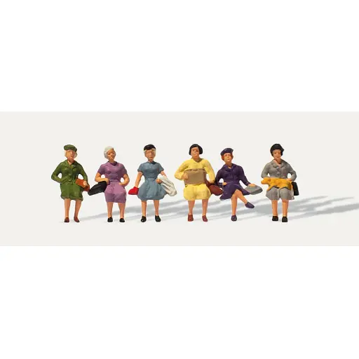 [PR0210853] Lot de 6 voyageuses assises - Merten 0210853 - HO 1/87