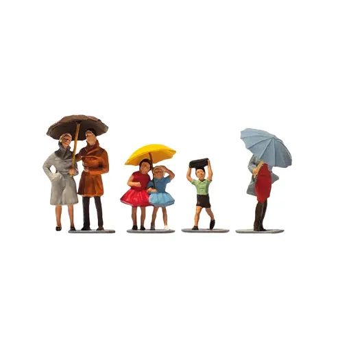 [ME0212186] 6 Figurines sous la pluie - Merten 0212186 - HO 1/87
