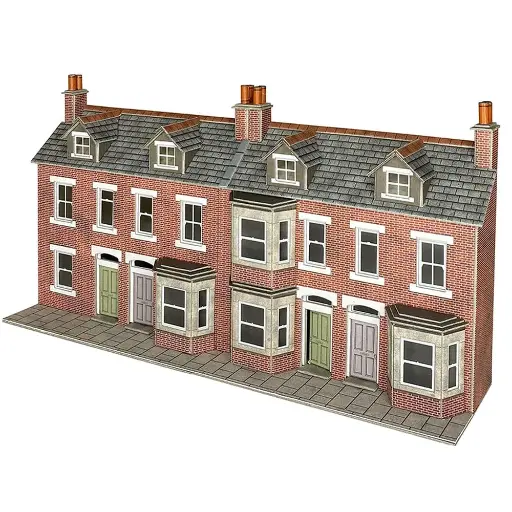 [MEPO302] Façades de maisons mitoyennes en bas-relief - Metcalfe PO302 - OO/HO