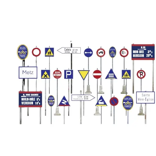[MI35645] Panneaux de signalisation français 1930-40 - Miniart 35645 - 1/35