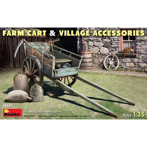 [MI550035657] Chariot de ferme et accessoires - Miniart 5657 - 1/35