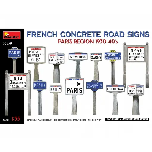 [MI35659] Panneaux de signalisation routière Paris 1930/1940 - Miniart 35659 - 1/35