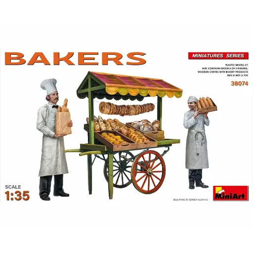 [38074] Lot de 2 Boulangers avec chariot - Miniart 38074 - 1/35