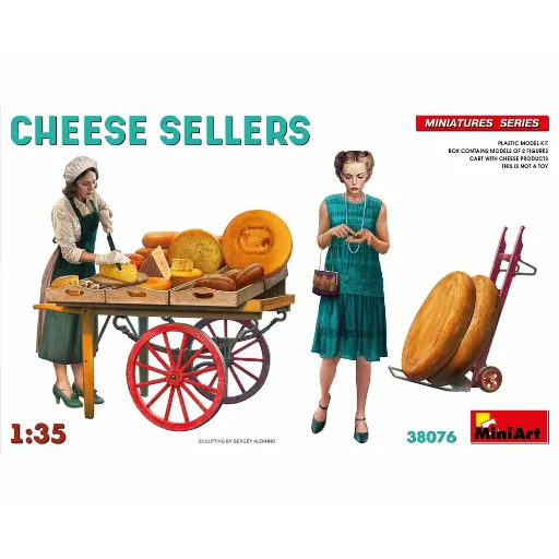 [38076] Vendeurs de fromages avec chariot - Miniart 38076 - 1/35