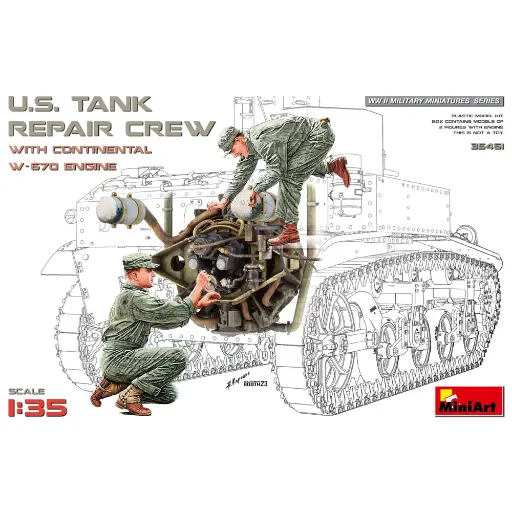 [MI550035461] Équipe de réparations de chars américains avec moteur Continental W-670 - Miniart CA550049005 - 1/35