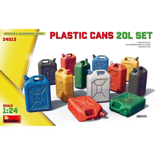 [MI550024013] Coffret de 6 bidons en plastique 20 L - Miniart 550024013 - 1/24