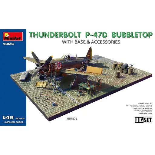 [MI550048018] Thunderbolt P-47D Bub. avec base - MiniArt 550048018 - 1/48