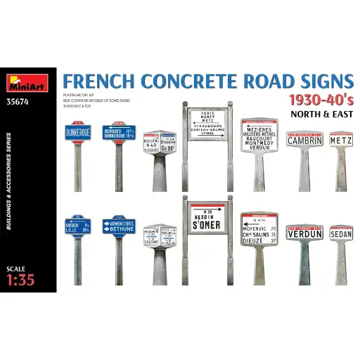 [MI550035674] Panneaux routiers Français en béton - Miniart 550035674 - 1/35