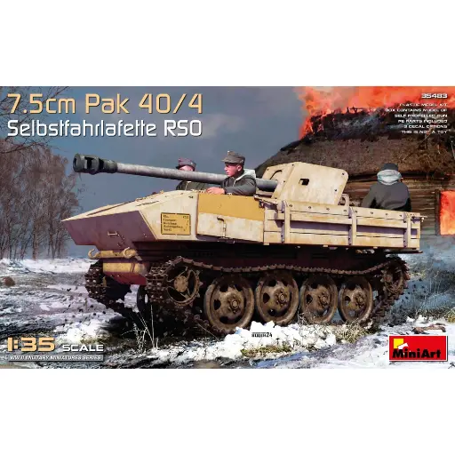 [MI550035483] Pak 40/4 Selbstfahrlafette RSO 7,5cm - 386x240x60mm - Miniart 550035483 - 1/35