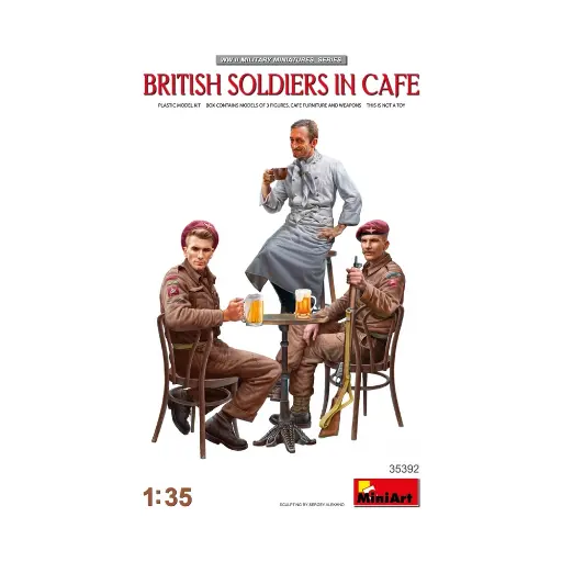 [MI550035392] Lot de 3 Soldats au Café - Miniart 35392 - 1/35
