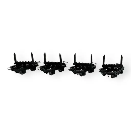 [MI3002] Lot de 4 charriots à bois sans frein - Minitrains 3002 - HOe 1/87 - DR - Ep III