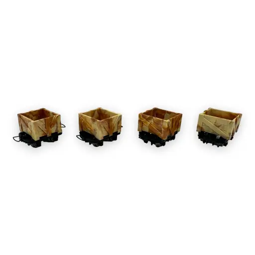 [MI3003] Coffret de 4 wagons caisse sans frein - Minitrains 3003 - HOe 1/87 - Ep III