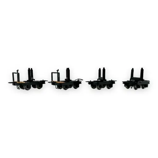 [MI3112] Set de 4 wagons de chargement de bois - Minitrains 3112 - HOe 1/87 - Ep III/IV