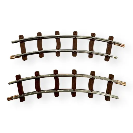 [MI9302] Lot 2 Rails Courbes - Rayon 140MM - Angle 30° - Minitrains 9302 - Code 83 - HOe 1/87
