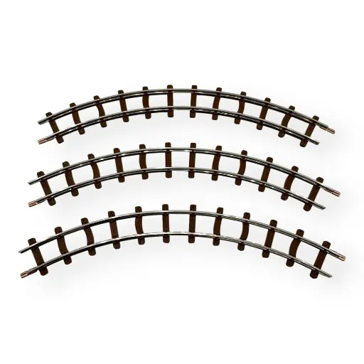 [MI9321] 3 rails courbes de 60°, 140mm de rayon - Minitrains 9321 - HOe 1/87