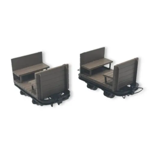 [MI5186] Set 2 wagons passagers en bois Minitrains 5186 - HOe 1/87