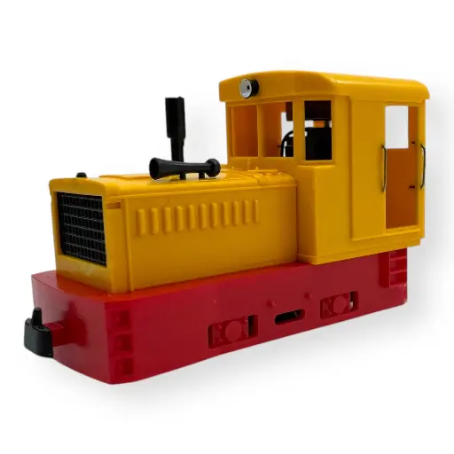 [MI2055] Locomotive diesel Plymouth châssis rouge, superstructure jaune - Minitrains 2055 - HOe 1/87
