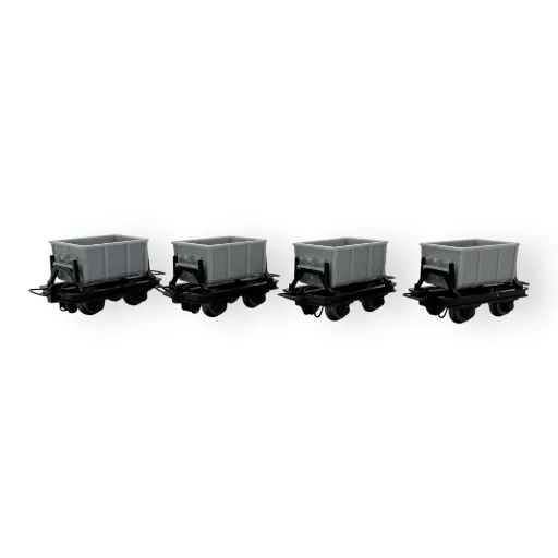 [MI5102] 4 wagonnets à benne basculante pour ciment - Minitrains 5102 - HOe 1/87