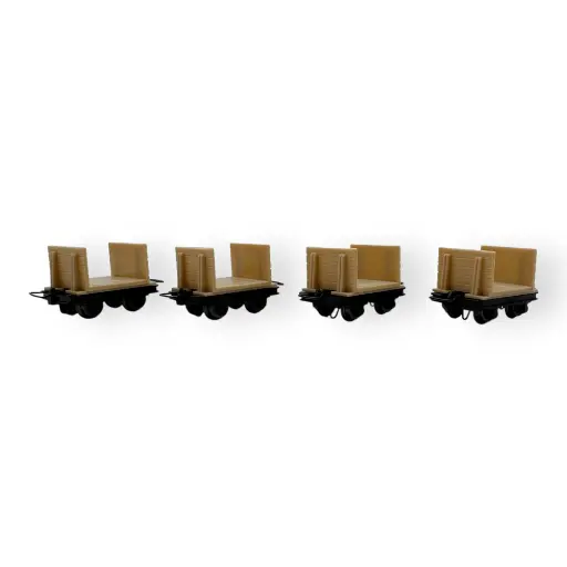 [MI5105] 4 wagonnets à pâte à bois - Minitrains 5105 - HOe 1/87 - 2R