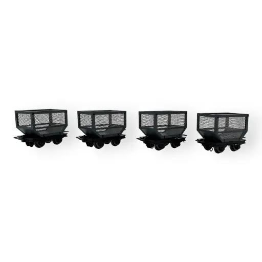 [MI5123] 4 wagons à caisse grillagée pour le transport de canne à sucre - Minitrains 5123 - HOe 1/87 - 2R