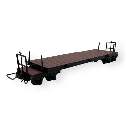 [MI5138] Wagon plat brun à bogies, avec manette de frein - Minitrains 5138 - HOe 1/87 - 2R