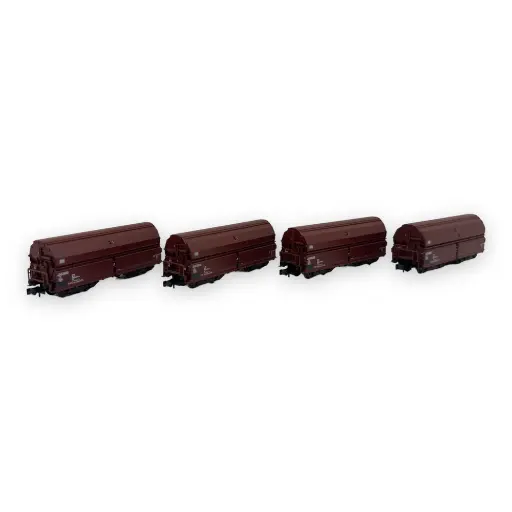 [TR18271] Coffret de 4 wagons à déchargement automatique type Tal 963 - Minitrix 18271 - N 1/160 - DB - Ep IV - 2R