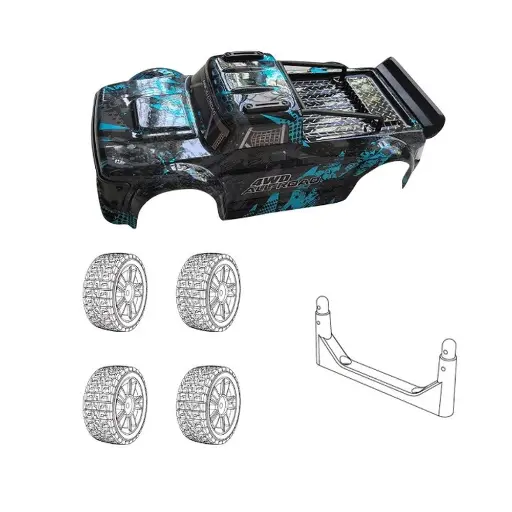 [MJX1430A] Ensemble carrosserie + roues pour 14301 - MJX 1430A - 1/14