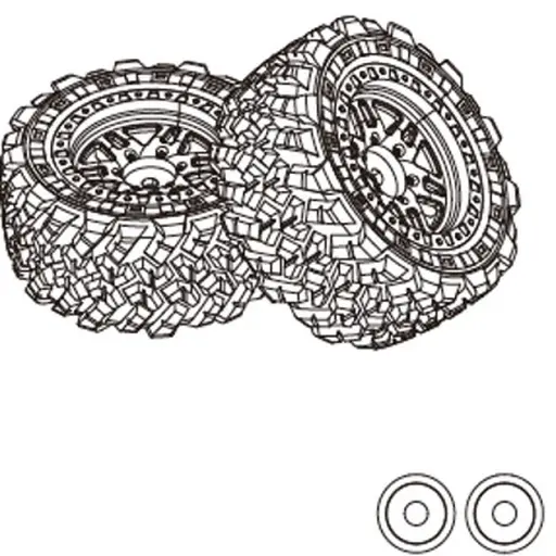 [MJX14300D1] Roues d'origine (x2) pour Hyper Go 14209 - MJX 14300D1 - 1/14