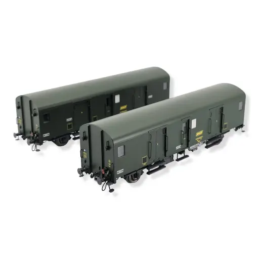 [MW30318] Set 2 FOURGONS bagages Dd2ai Vert 301 - MODELS WORLD 30318 - SNCF - HO 1/87 - EP IVa