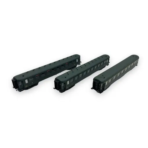 [MW40941] Set de 3 voitures OCEM parois-lisses A8myfi / B10myfi / B10myfi - Models World 40941 - HO 1/87 - SNCF - Ep III - 2R