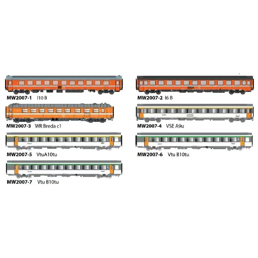 [MW2007] Set de 7 voitures voyageurs Vauban - Models World 2007 - HO 1/87 - SNCF/ SNCB - Ep IV - 2R