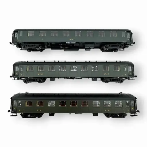 [MW40935] Set de 3 voitures OCEM PL et RA A8 / B9 / B9, marquage ETAT - Models World 40935 - HO 1/87 - ETAT - Ep IIb - 2R