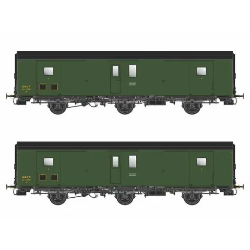 [MW104] Set de 2 fourgons Dqd²m PLM 3 essieux métallisés - Models World MW104 - HO 1/87 - SNCF - Ep IIIc/d - 2R