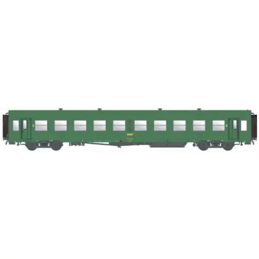 [MW40016] Voiture voyageurs USI courte livrée verte, B10t U60, logo encadré jaune - Models World 40016 - HO 1/87 - SNCF - Ep IV - 2R