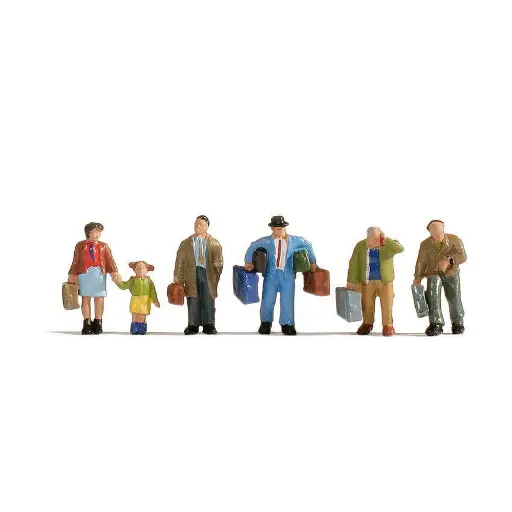[NO15224] Lot de 5 voyageurs avec valises NOCH 15224 - HO 1/87