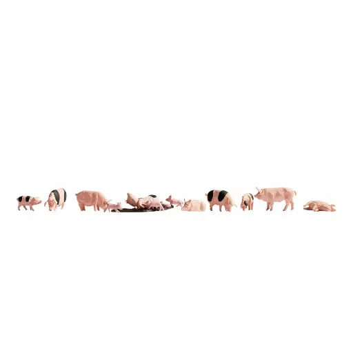 [NO15712] Lot de 12 Cochons - Noch 15712 - HO : 1/87