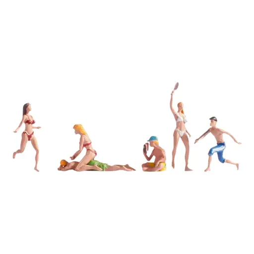 [NO15842] Lot de 6 personnages à la mer en baignade - Noch 15842 - HO 1/87