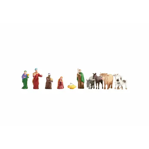 [NO15922] Lot de 11 figurines de la Nativité - Noch 15922 - HO 1/87