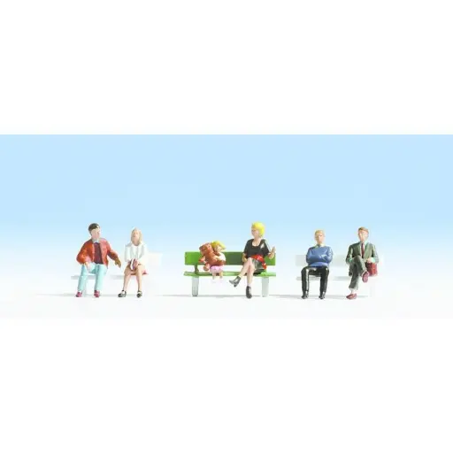 [NO36530] 6 personnages assis + bancs
