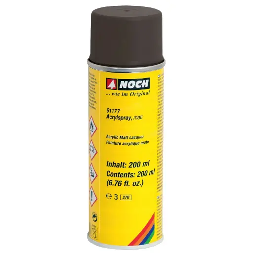 [NO61177] Spray acrylique mat - noir - Noch 61177 - 200 ml